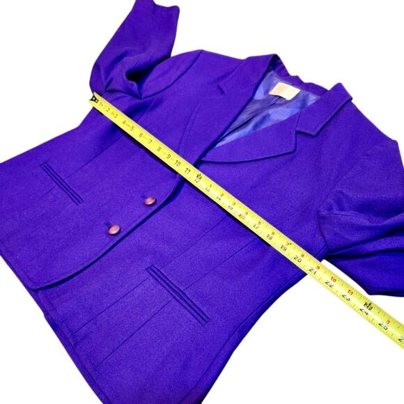 Vintage 80s Pendleton Virgin Wool Jacket Blazer Purple Grandpa Boho Cottage L - Picture 6 of 8